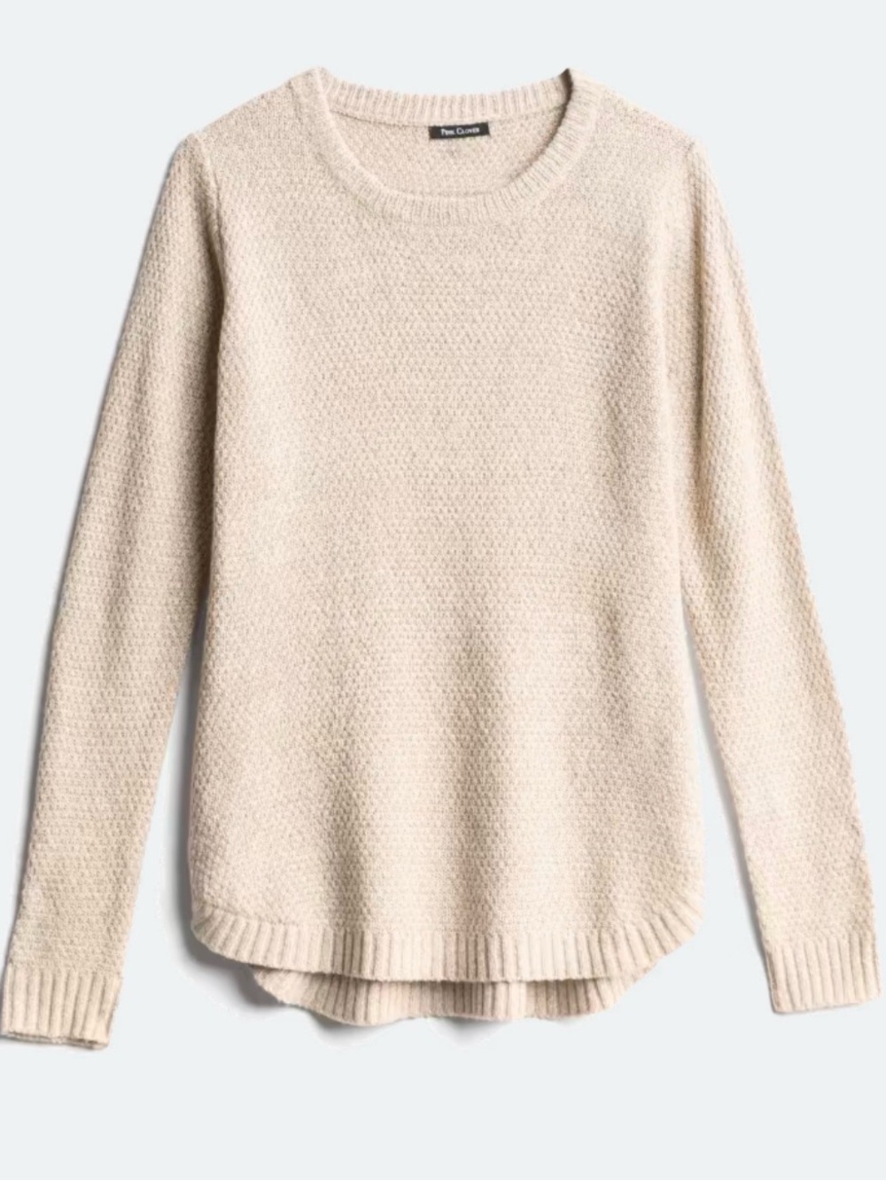 Pink Clover Beige Textured Crewneck Sweater